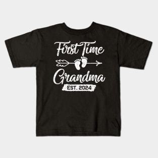 Womens First time Grandma 2024 Mothers Day Soon to be Grandma 2024 Kids T-Shirt